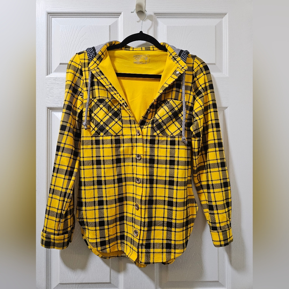 NWOT Celestial Bodiez Plaid Athletic Hoodie